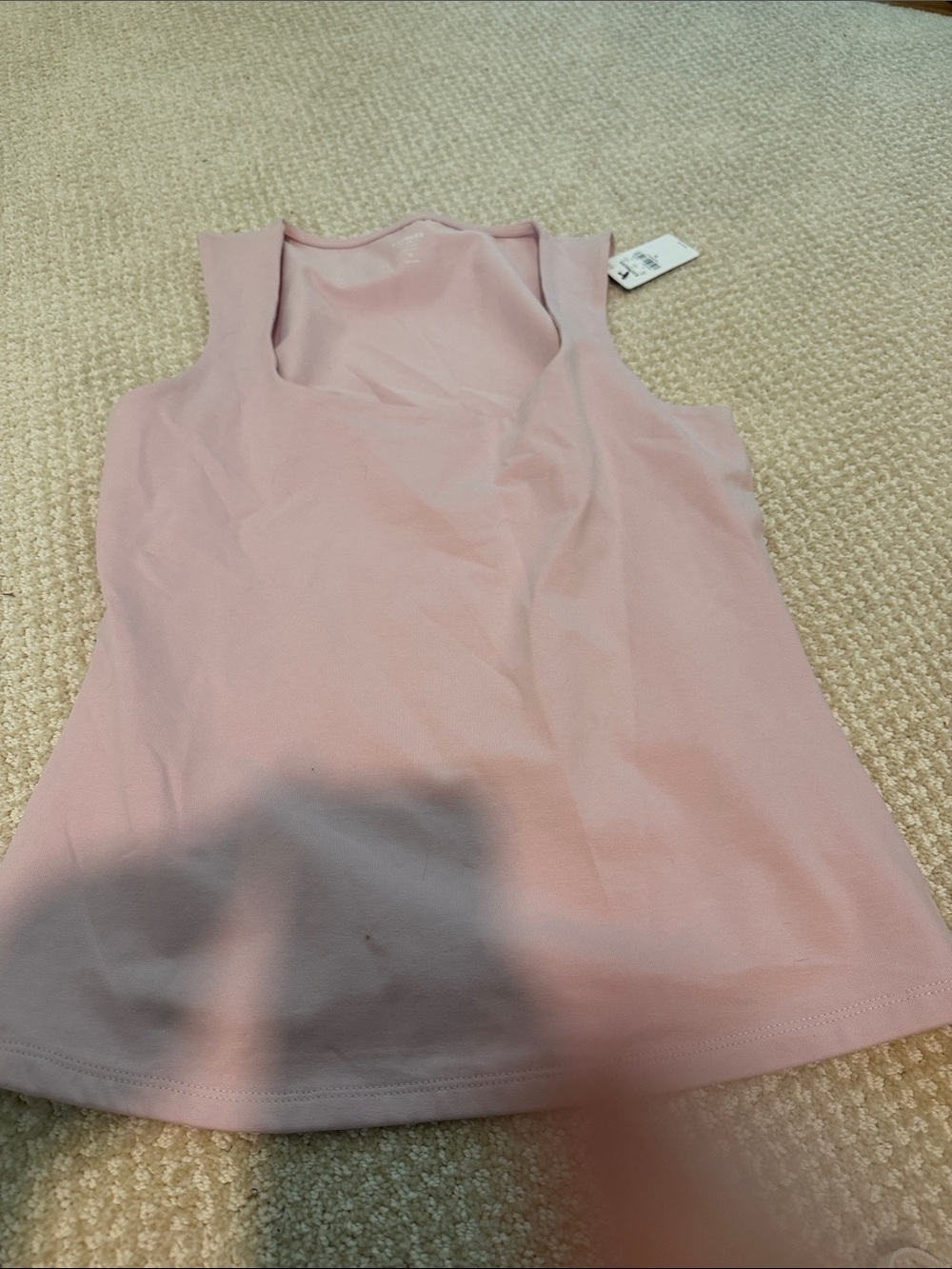 Express Pink Square-Neck Tank Top